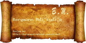 Bergmann Mátyás névjegykártya